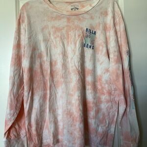 Billabong Peach and Cream Tie-Dye Over- Sized Tee